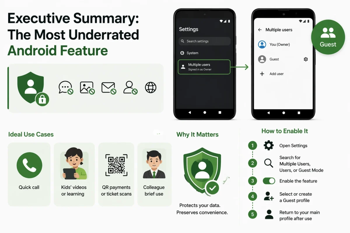 Android Guest Mode settings screen