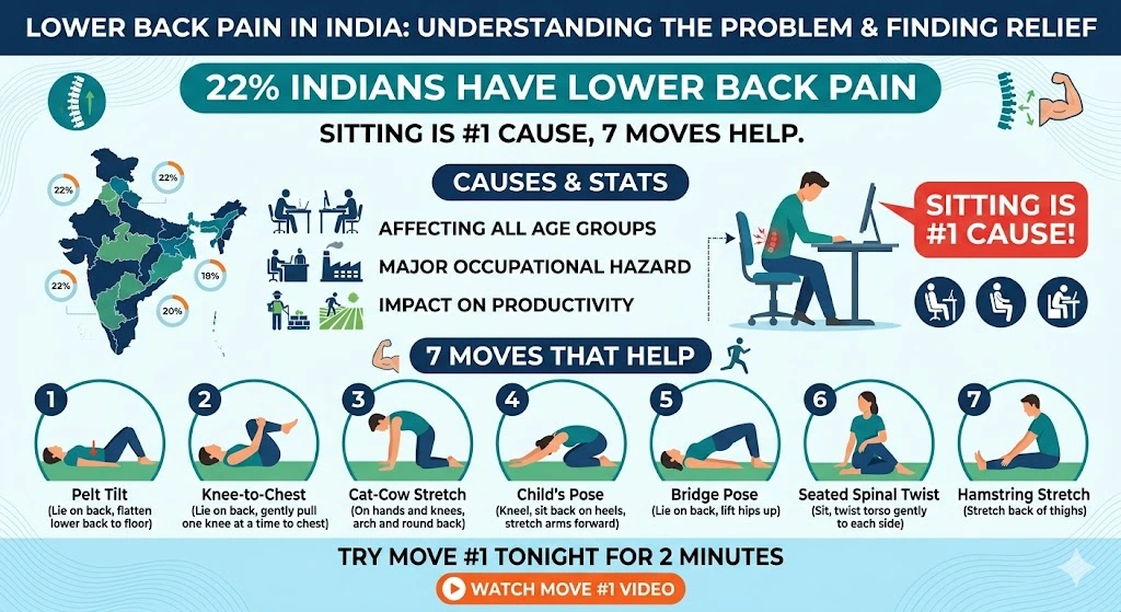 exercise for lower back pain statistics India